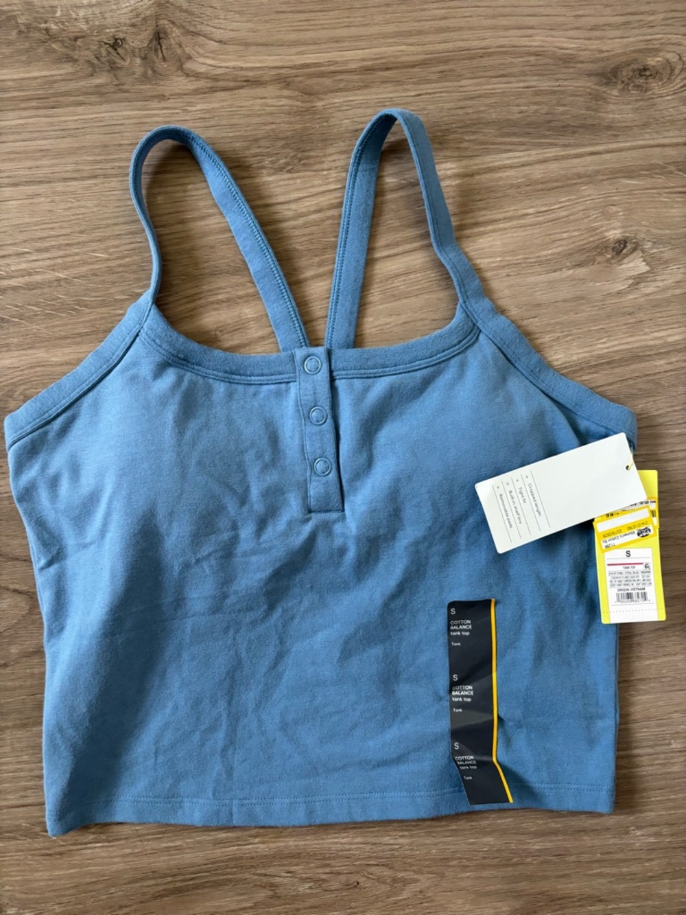 Old Navy Blue Ribbed Button-Front Crop Camisole
